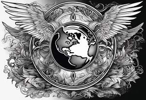 wings of various elements(i.e. earth, fire, water, and wind) tattoo idea