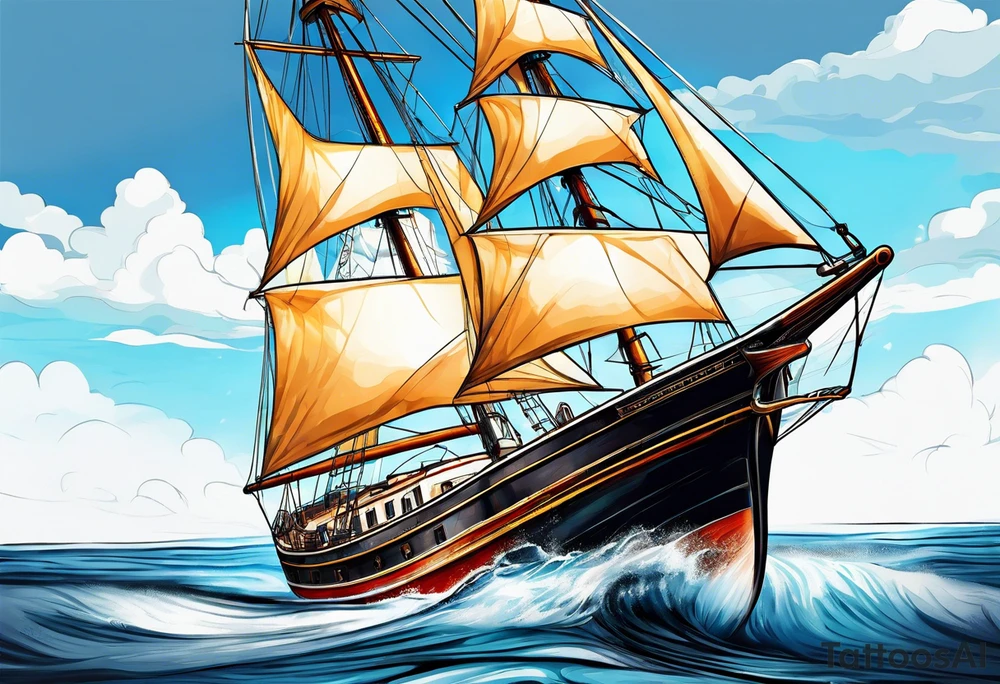 Sail boat tattoo idea