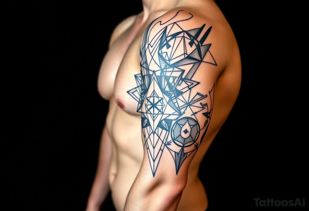 Geometry with love symbolism tattoo idea
