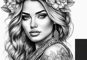 beautiful woman tattoo idea