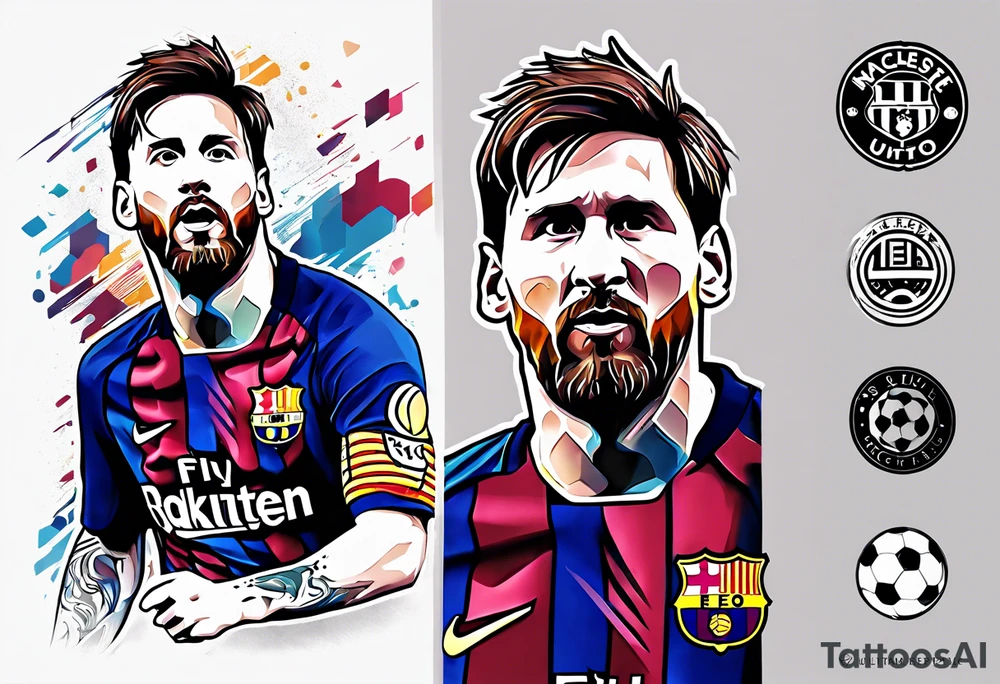 Barcelona leo messi futbol tattoo idea