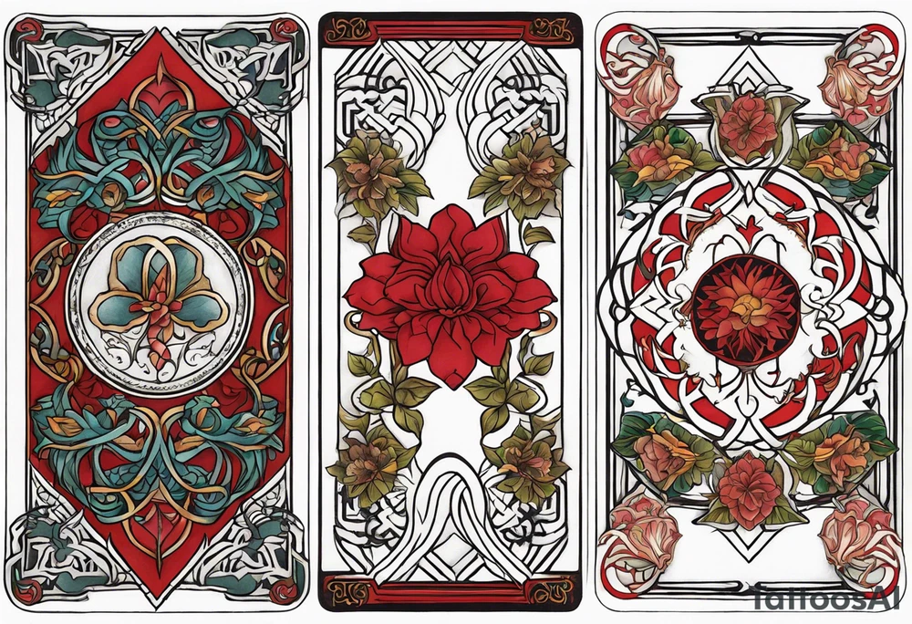 Three of bows wildwood tarot deck tattoo idea