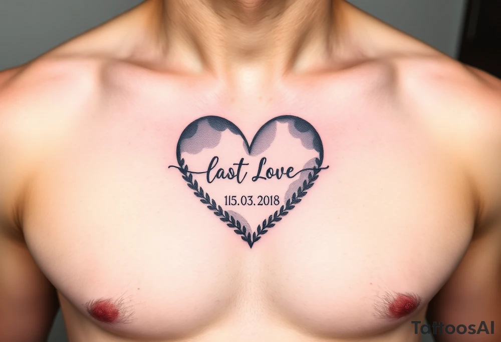 A soft watercolor heart, with wedding date 15.03.2018 tattoo idea A soft watercolor heart, with wedding date 15.03.2018 tattoo idea