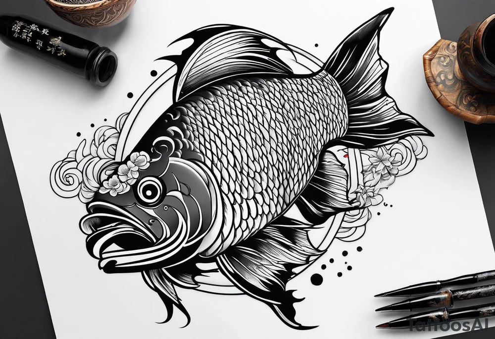 traditional coyfish japanese tattoo idea