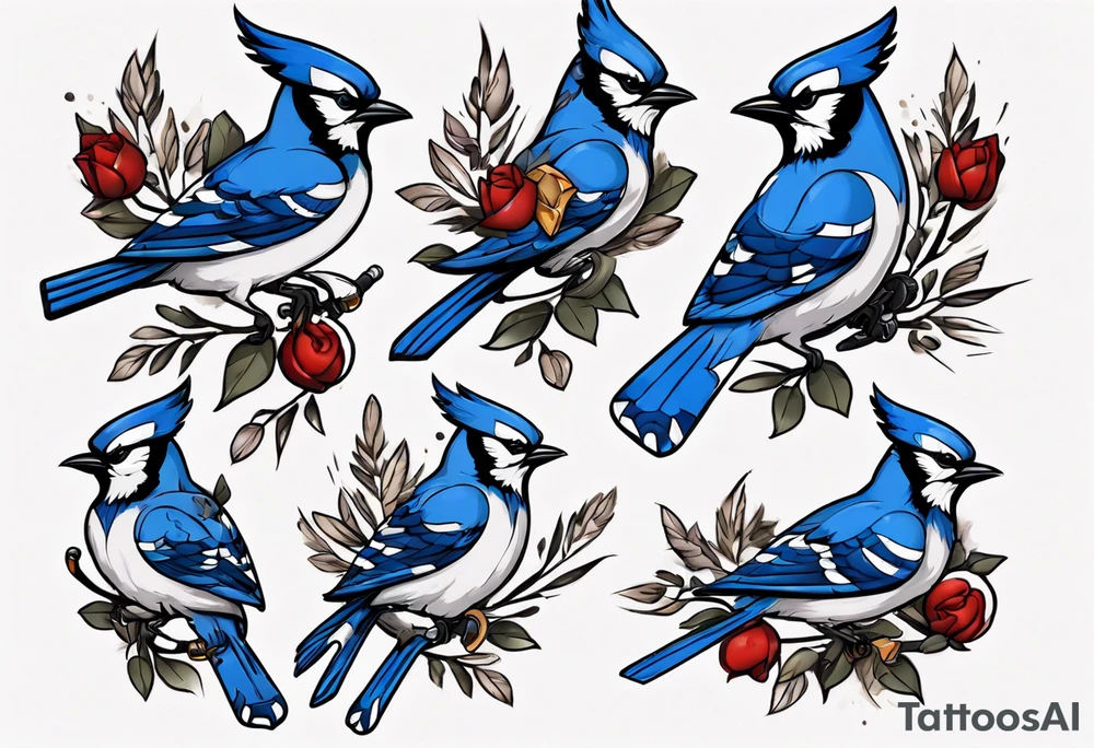 boxing bluejay tattoo idea