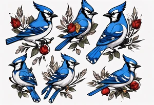 boxing bluejay tattoo idea