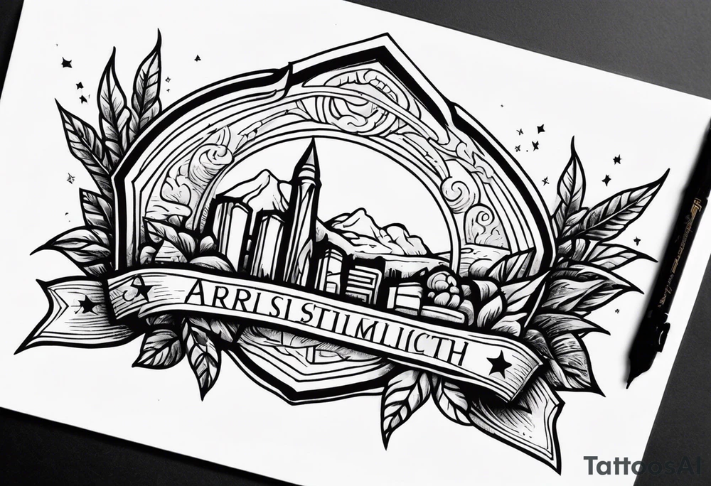 ARCHED BANNER tattoo idea