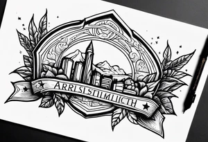 ARCHED BANNER tattoo idea