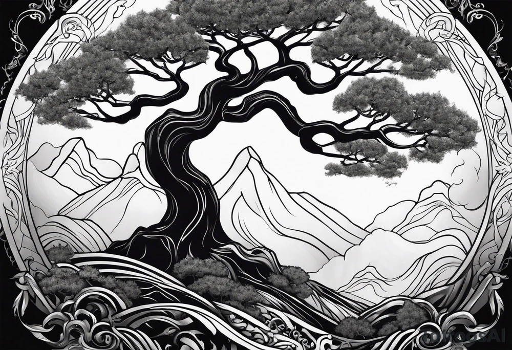 Joshua yin and yang tree tattoo idea