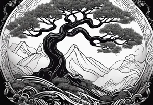 Joshua yin and yang tree tattoo idea