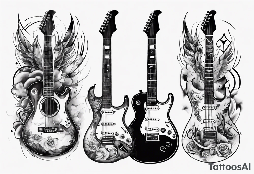 electric guitar tattoo idea