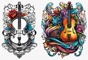 4 different tangled line designs representing music tattoo idea
