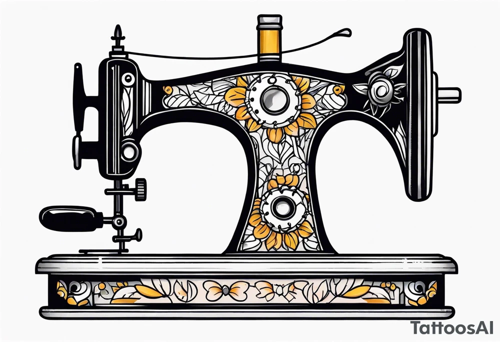 tiny tattoo. sewing machine tattoo idea