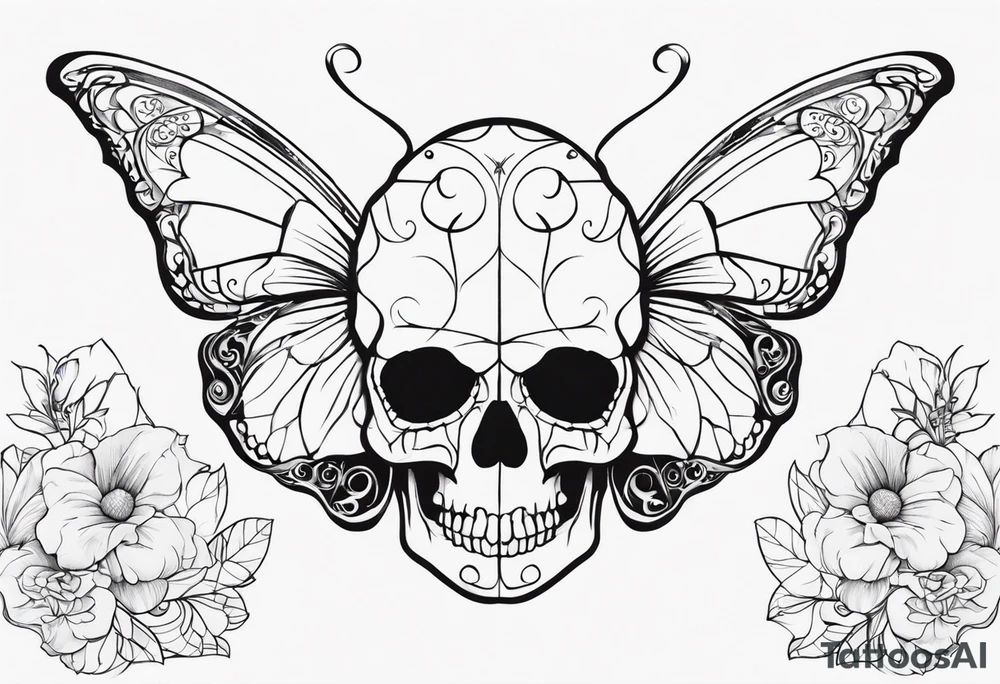Skull Butterfly tattoo idea