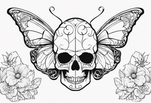 Skull Butterfly tattoo idea
