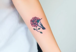 A tattoo with the name:
Debby Deguzman with
8-17-61 to 5-29-25 with a
Rose with a
Hummingbird tattoo idea