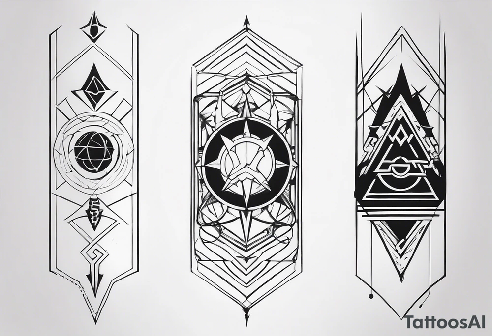 cyber sigilism forearm sleeve tattoo idea
