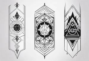 cyber sigilism forearm sleeve tattoo idea