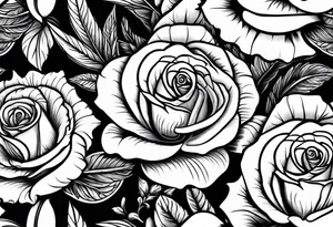 2 violets and 1 rose tattoo idea