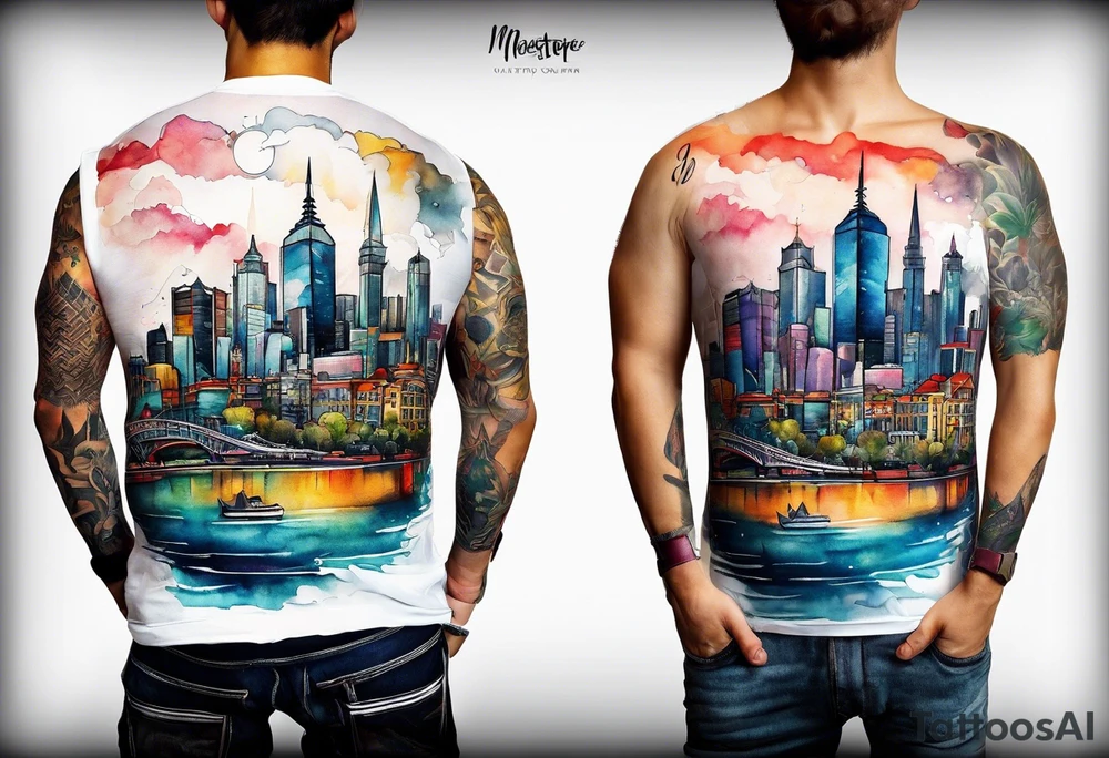 Melbourne Skyline tattoo idea