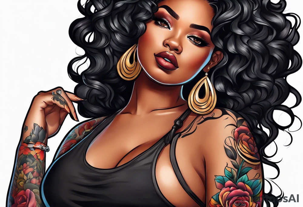 Thick black girl full body tattoo idea