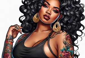 Thick black girl full body tattoo idea