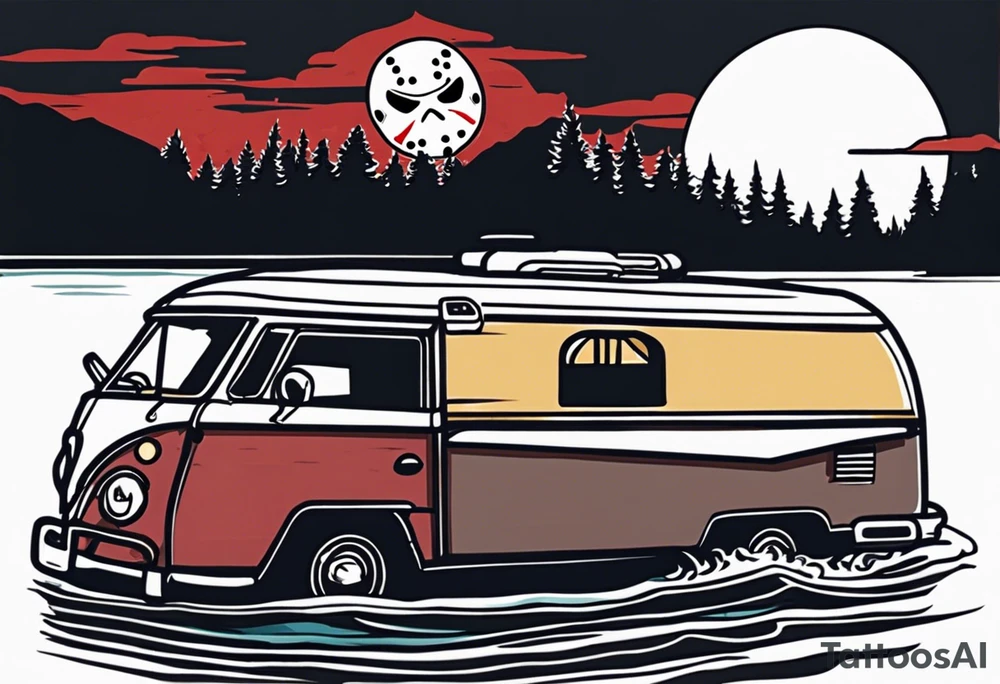 camp crystal lake and jason vorhees tattoo idea