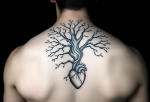 Thick DNA TREE with roots for family tree
Add anatomical heart in bottom tattoo idea