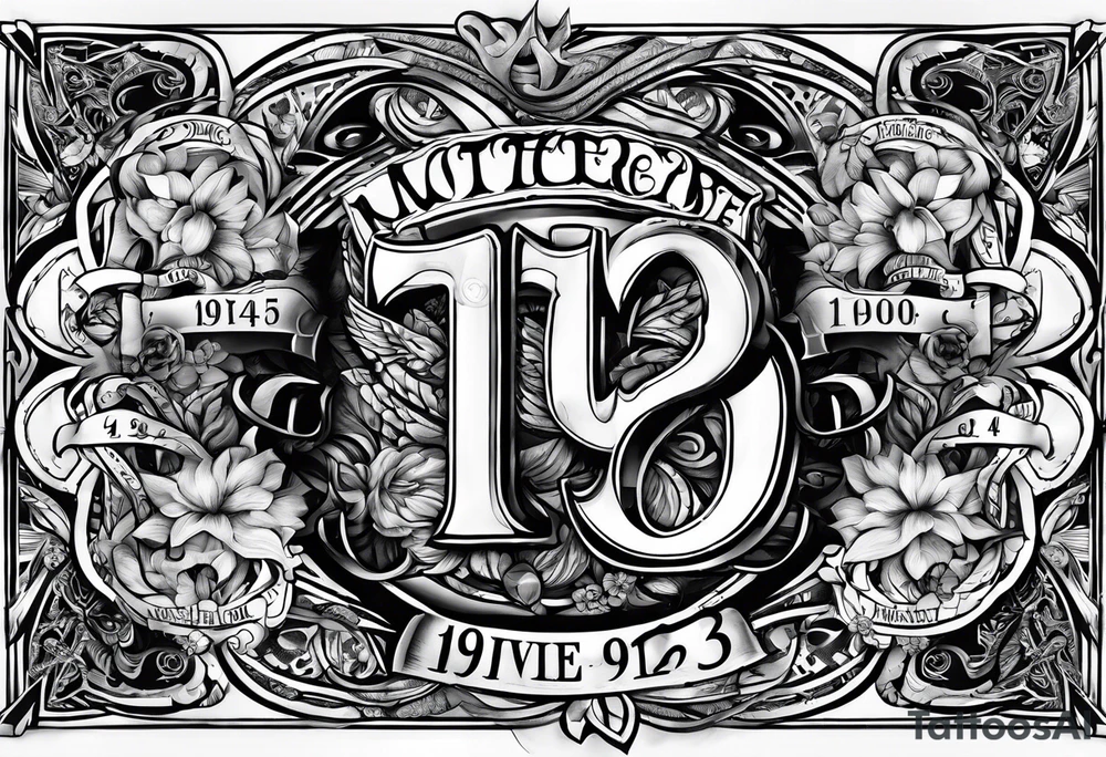 Matthew 5:9 verse with police number 1943 tattoo idea