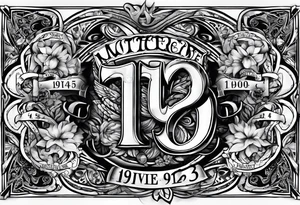 Matthew 5:9 verse with police number 1943 tattoo idea