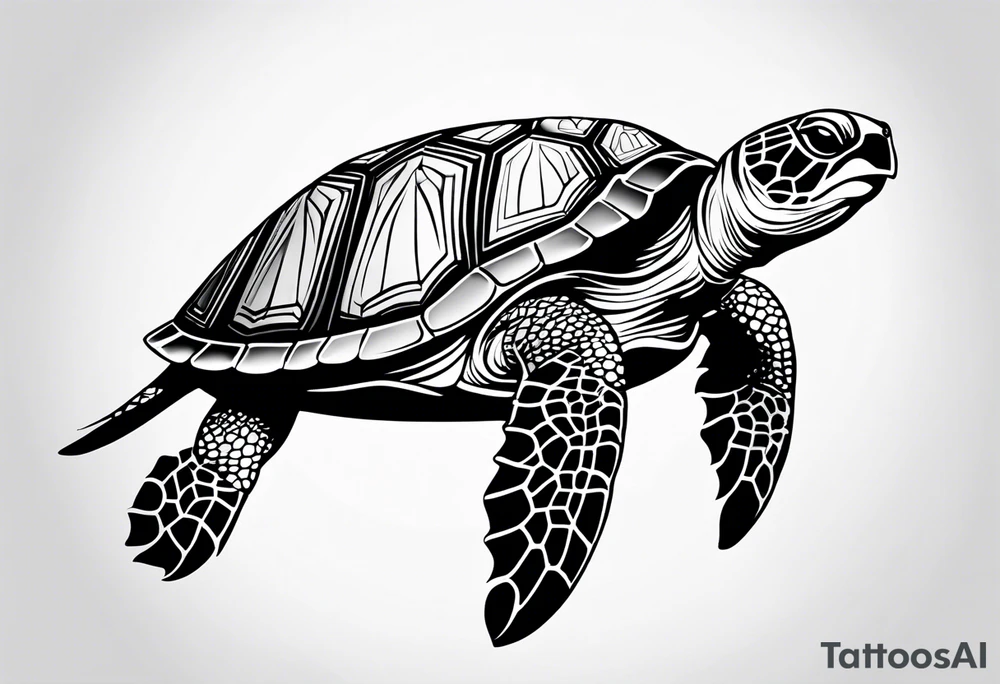 small tribal sea turtle
 tattoo tattoo idea