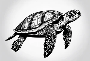 small tribal sea turtle
 tattoo tattoo idea