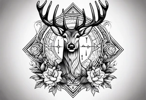 cross, deer, bible tattoo idea