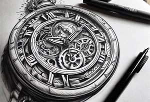 A mechanical watch face tattoo idea