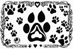 paw prints tattoo idea