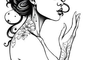 black woman stepping into a stronger, wiser version of yourself tattoo idea