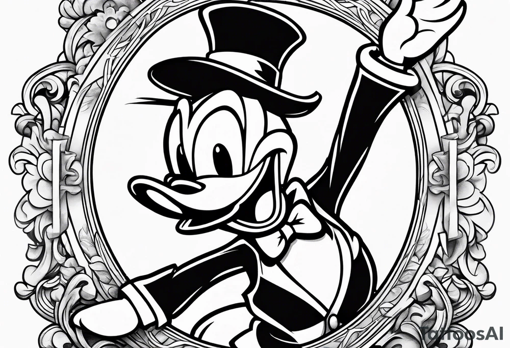 Donald duck skating tattoo idea