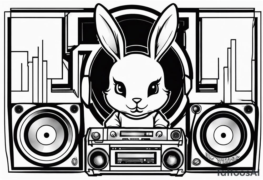 HIP HOP DJ BUNNY tattoo idea