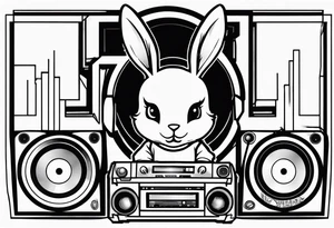 HIP HOP DJ BUNNY tattoo idea