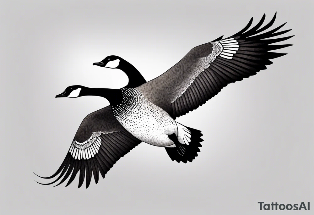 canadian goose preparing to fly tattoo idea