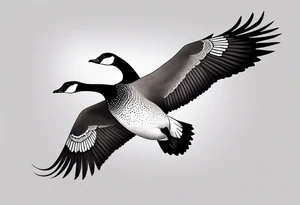 canadian goose preparing to fly tattoo idea