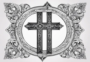 orthodox cross from font minimalism tattoo idea