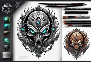 alien planet beautiful tattoo idea