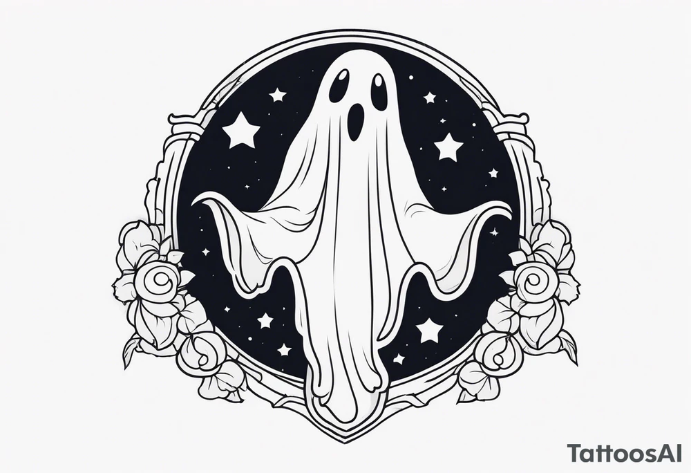 lovely ghost tattoo idea