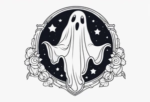lovely ghost tattoo idea