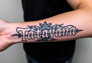 Tattoo for a man that says the name “Tatayana” tattoo idea