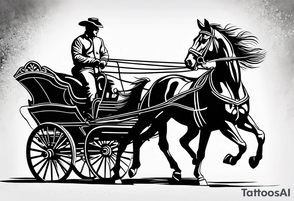 Horse drawn using simple lines tattoo idea
