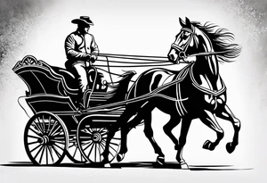 Horse drawn using simple lines tattoo idea