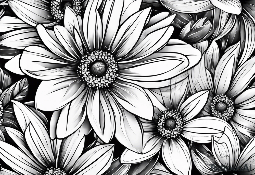 kids names with daisys tattoo idea