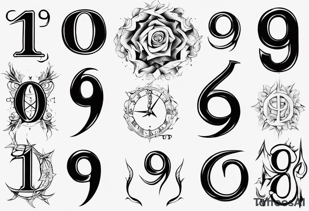 number 9 upside down and right side up connected. 9:16 aspect ratio. tattoo idea